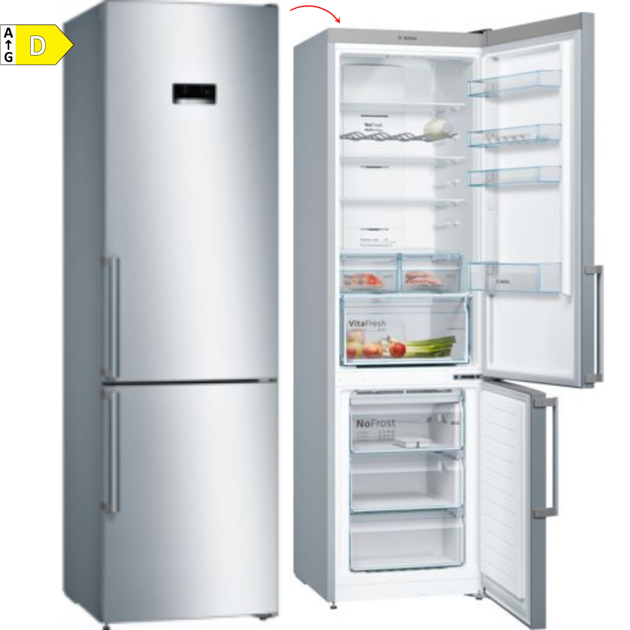 FRIGORÍFICO COMBI BOSCH KGN39XIDP, 203x60, NOFROST, INOX - D